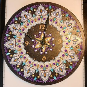 Handcrafted wall clock rustic metal